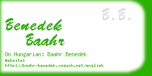 benedek baahr business card